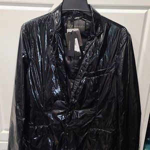 Versace Leather Patent-Look Blazer